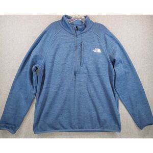 The North Face Outlanders Quarter Zip Pullover Mens Blue Size XL Fleece Lined